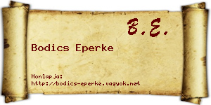 Bodics Eperke névjegykártya